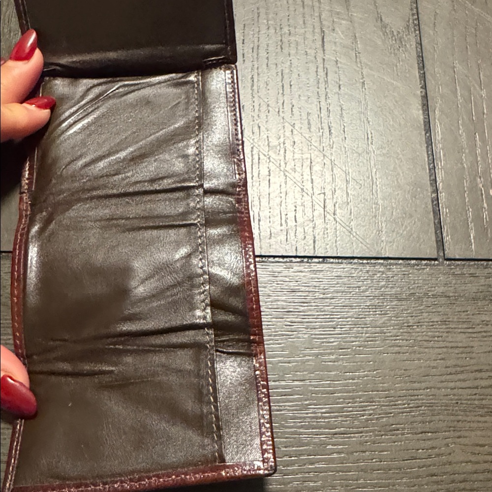 Bosca VTG Hand Stained Hide Brown Leather Mini Wallet - Kiss Lock Coin - Picture 7 of 7